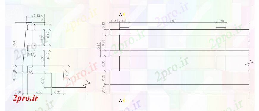 دانلود نقشه جزئیات ساخت و ساز طراحی  دو بعدی  از آجر تونل  اتوکد نما (کد97951)