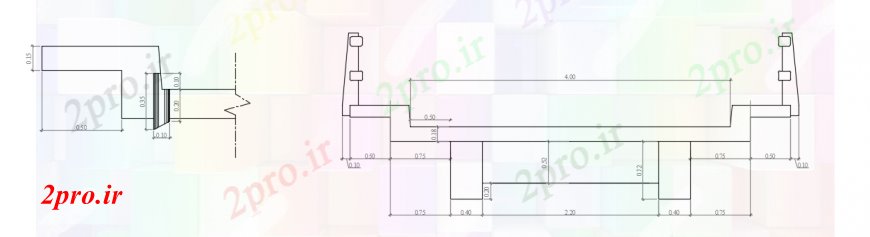 دانلود نقشه جزئیات ساخت و ساز طراحی  دو بعدی  از نشستن  اتوکد پل (کد97953)