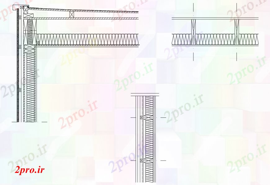 دانلود نقشه جزئیات ساخت و ساز طراحی  دو بعدی  نما  اتوکد چوبی (کد97961)