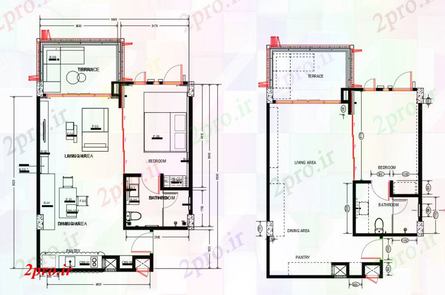 دانلود نقشه مسکونی  ، ویلایی ، آپارتمان   دو بعدی  از زندگی مبلمان طرحی 5  اتوکد (کد97994)