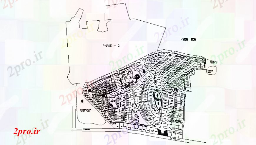 دانلود نقشه برنامه ریزی شهری طراحی ناحیه ای با شرح از یک منطقه دو بعدی    برنامه ریزی  (کد98023)