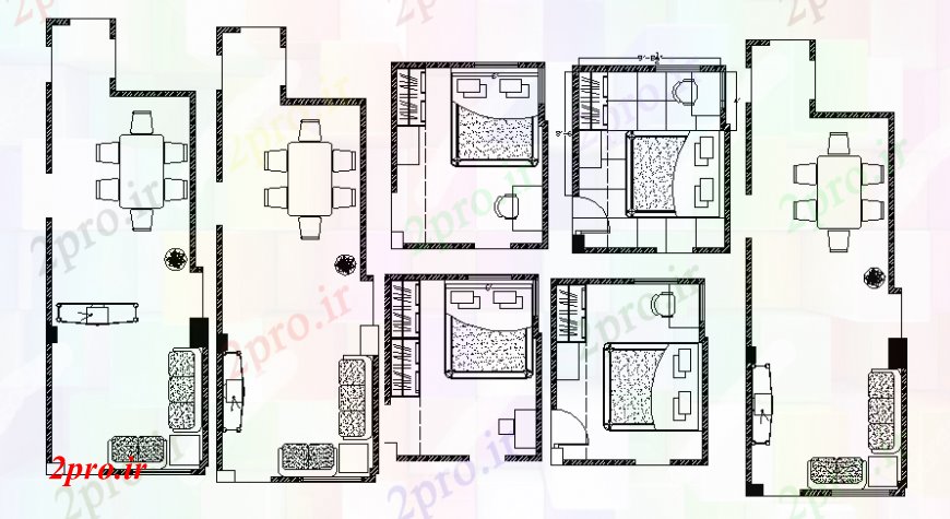 دانلود نقشه اتاق نشیمن  ، حال ، پذیرایی طراحی های اتاق خانه دو بعدی  نظر  (کد98031)