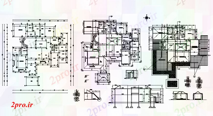 دانلود نقشه مسکونی  ، ویلایی ، آپارتمان  مسکن مسکونی ویلا طبقه  دو بعدی  اتوکد (کد98033)