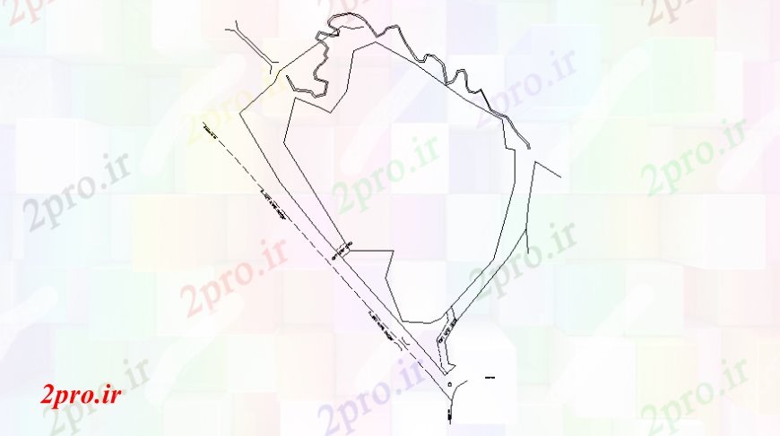 دانلود نقشه برنامه ریزی شهری منطقه جزئیات نقشه ناحیه ای طرحی  دو بعدی   (کد98047)