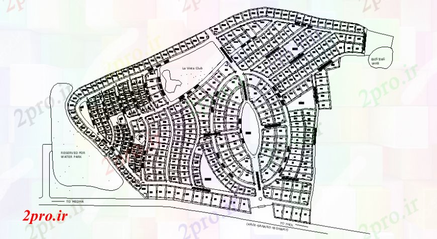 دانلود نقشه برنامه ریزی شهری طراحی های منطقه توپوگرافی جزئیات  دو بعدی    اتوکد (کد98056)