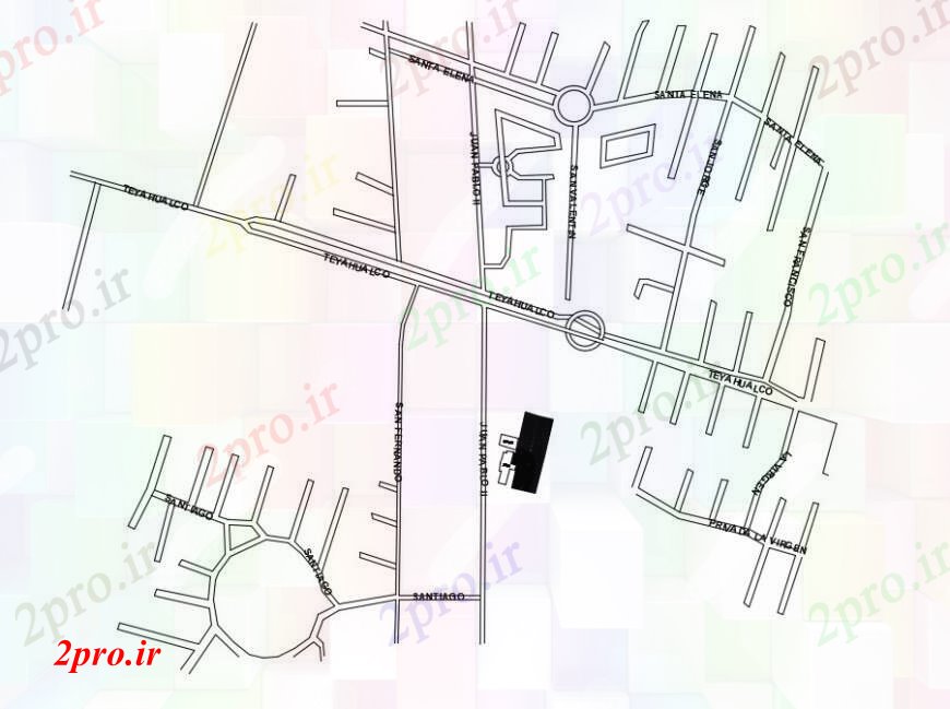 دانلود نقشه برنامه ریزی شهری منطقه جزئیات نقشه ناحیه ای  دو بعدی    اتوکد (کد98129)