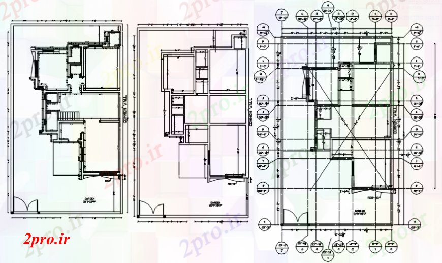 دانلود نقشه مسکونی ، ویلایی ، آپارتمان یک خانواده طبقه خانههای ویلایی و فریم طراحی جزئیات 11 در 14 متر (کد98140)