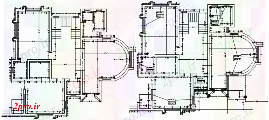 دانلود نقشه مسکونی ، ویلایی ، آپارتمان ویلا مسکونی دو طبقه فریم طرحی ساختار طراحی جزئیات 12 در 12 متر (کد98150)