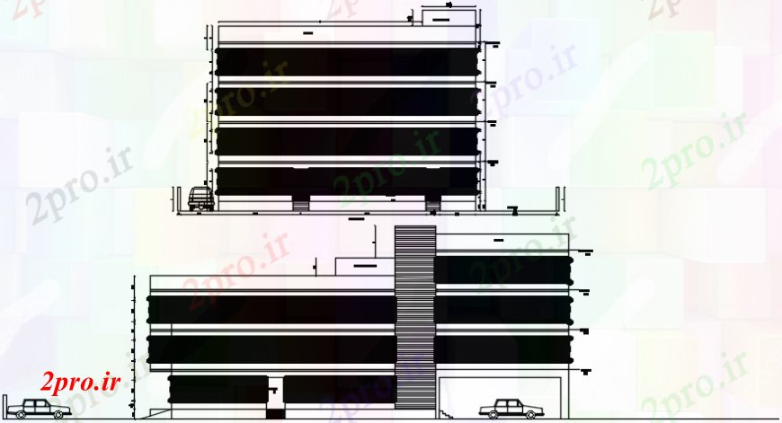 دانلود نقشه ساختمان مرتفعنما از ساخت نمای کامل (کد98163)