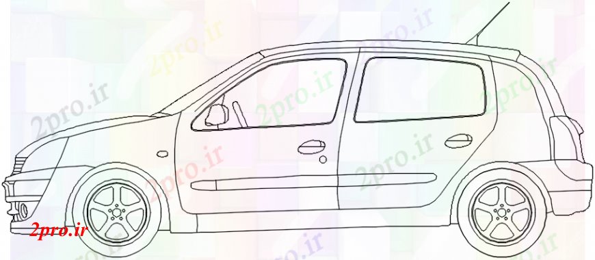 دانلود نقشه بلوک وسایل نقلیه SUV مدل مدل نمای جانبی (کد98164)