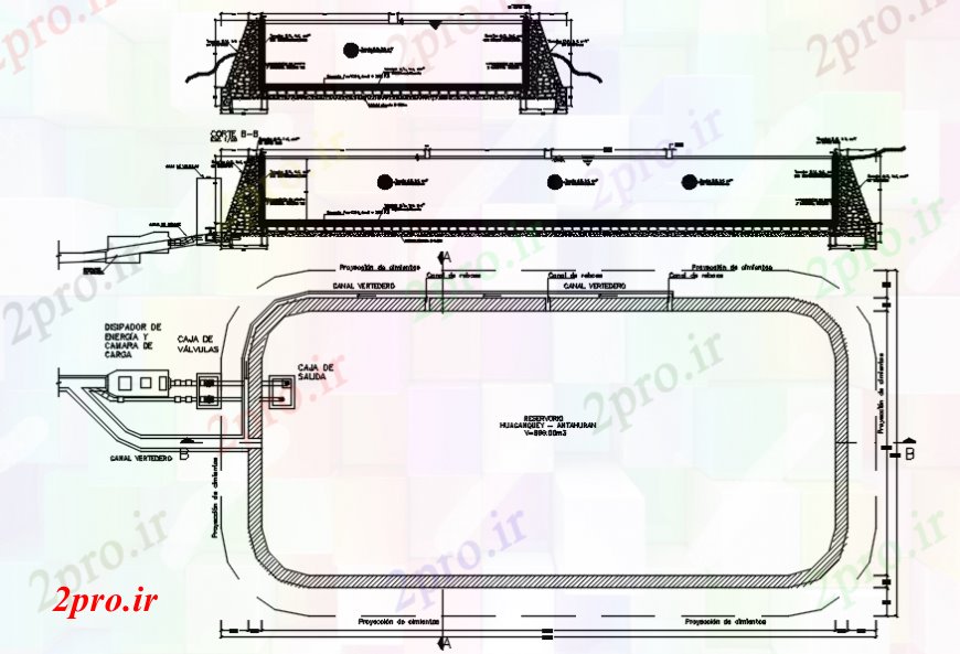 دانلود نقشه جزئیات لوله کشی مخزن آب طرحی دو بعدی   مدل (کد98207)