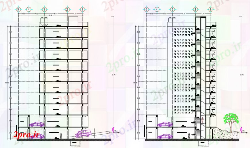 دانلود نقشه مسکونی ، ویلایی ، آپارتمان طراحی دو بعدی آپارتمان 14 در 19 متر (کد98218)