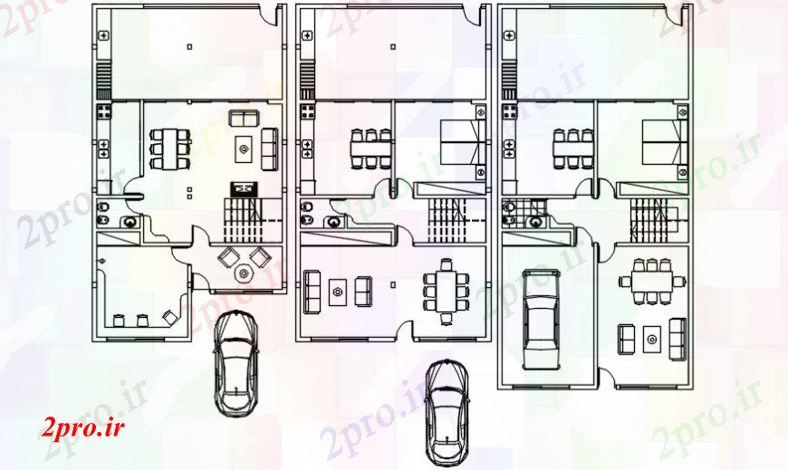 دانلود نقشه مسکونی ، ویلایی ، آپارتمان پروژه داخلی 7 در 16 متر (کد98235)