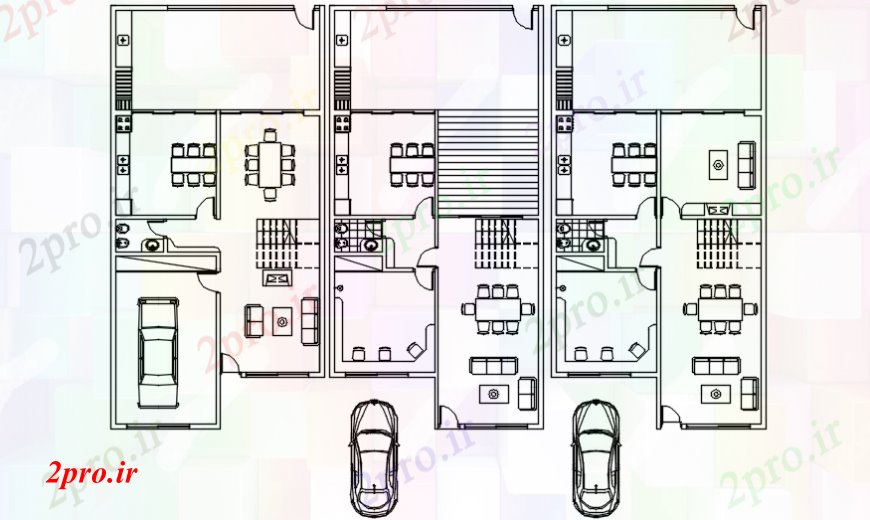 دانلود نقشه مسکونی  ، ویلایی ، آپارتمان  پروژه داخلی  دو بعدی  (کد98236)