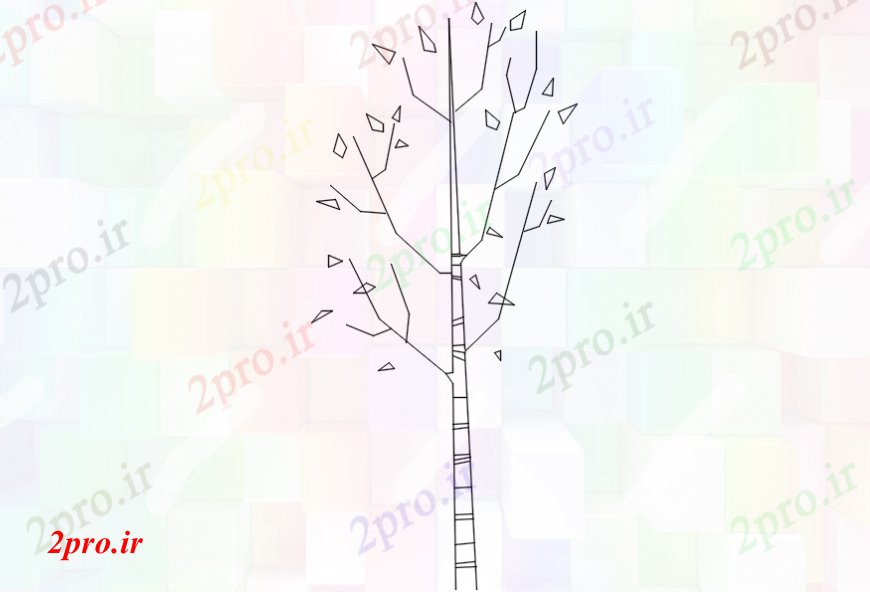 دانلود نقشه درختان و گیاهان مدل جلوی درخت دو بعدی  (کد98259)