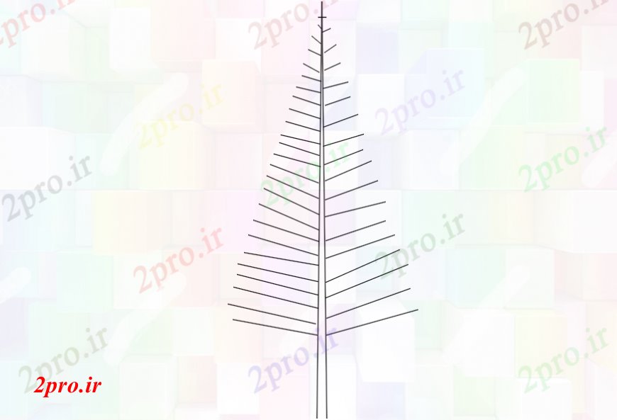 دانلود نقشه درختان و گیاهان درخت کریسمس  مدل دو بعدی  (کد98261)