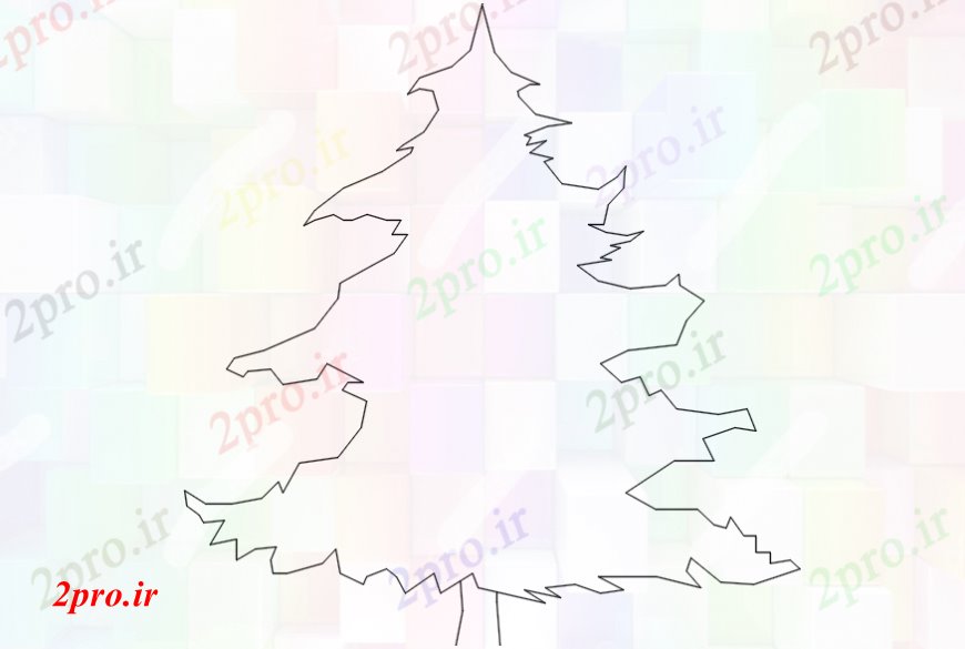 دانلود نقشه درختان و گیاهان درخت کریسمس مدل دو بعدی  (کد98263)