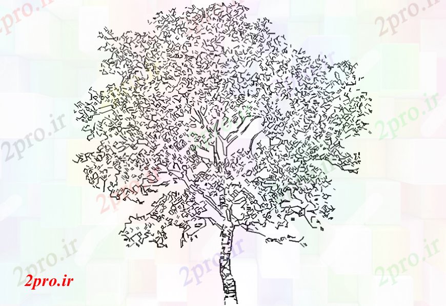 دانلود نقشه درختان و گیاهان مدل دو بعدی  درخت انبه (کد98320)