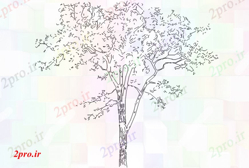 دانلود نقشه درختان و گیاهان درختان  مقابل مقطعی (کد98321)
