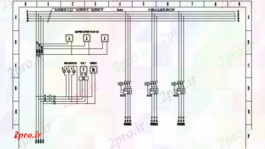دانلود نقشه برق کشی ، اتصالات سیم نصب و راه اندازی   (کد98330)