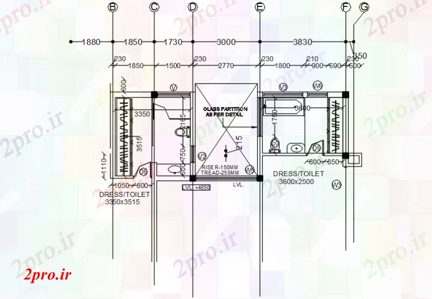 دانلود نقشه حمام مستر طراحی توالت خانه و نصب و راه اندازی طراحی جزئیات بهداشتی 12 در 26 متر (کد98339)
