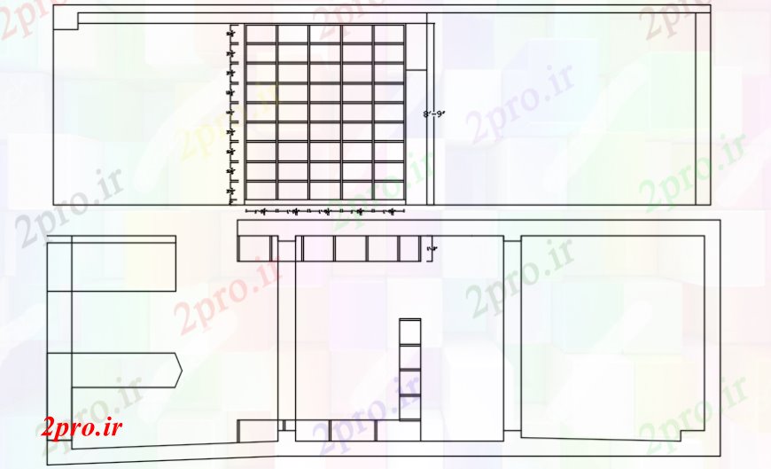 دانلود نقشه جزئیات و طراحی داخلی دفتر فضای داخلی کابین اداری و ساختار کلی جزئیات (کد98348)