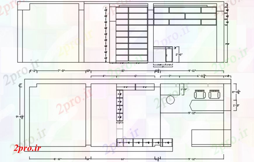 دانلود نقشه جزئیات و طراحی داخلی دفتر دفتر طراحی کابین، داخلی و ساختار جزئیات (کد98355)