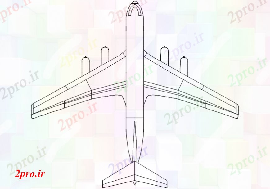 دانلود نقشه بلوک های حمل و نقل منحصر به فرد جت هواپیما  صفحه بلوک نما طراحی جزئیات (کد98373)