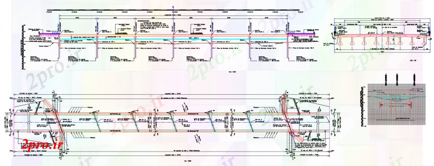 دانلود نقشه جزئیات ساخت پل طراحی  دو بعدی  از  اتوکد ساختار کلی (کد98375)