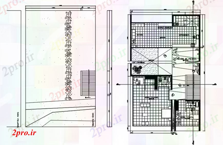 دانلود نقشه مسکونی  ، ویلایی ، آپارتمان   کف خانه   (کد98392)