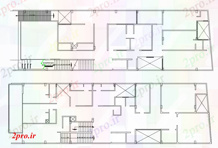 دانلود نقشه بیمارستان - درمانگاه - کلینیک طراحی دو بعدی کلینیک اتوکد 11 در 36 متر (کد98393)