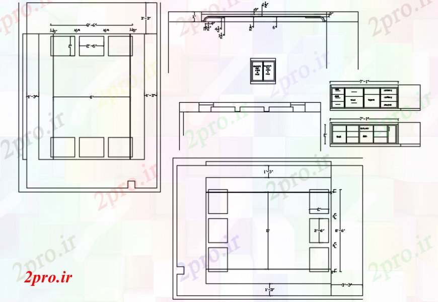 دانلود نقشه بلوک مبلمان چند نماات مبلمان خانه و بلوک طراحی جزئیات  (کد98410)