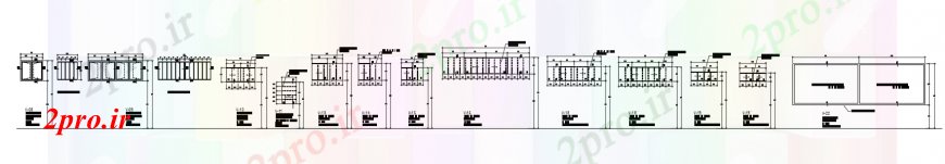 دانلود نقشه جزئیات ساخت و ساز طراحی  دو بعدی  پنجره فاصله  اتوکد طولانی (کد98500)