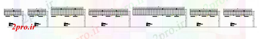 دانلود نقشه جزئیات ساخت و ساز طراحی  دو بعدی  پنجره فاصله گسترده ای از  اتوکد طولانی (کد98501)