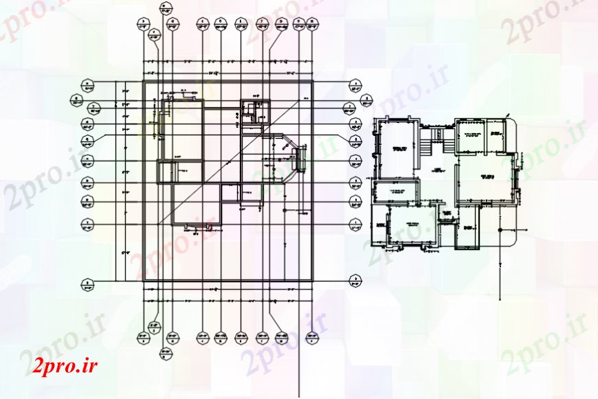 دانلود نقشه مسکونی  ، ویلایی ، آپارتمان  پروژه دو بعدی  اقامت  جزئیات (کد98528)