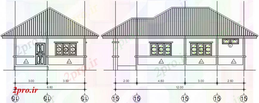 دانلود نقشه مسکونی  ، ویلایی ، آپارتمان  Kabaun یک دان خانه جلو و به طرف  (کد98531)