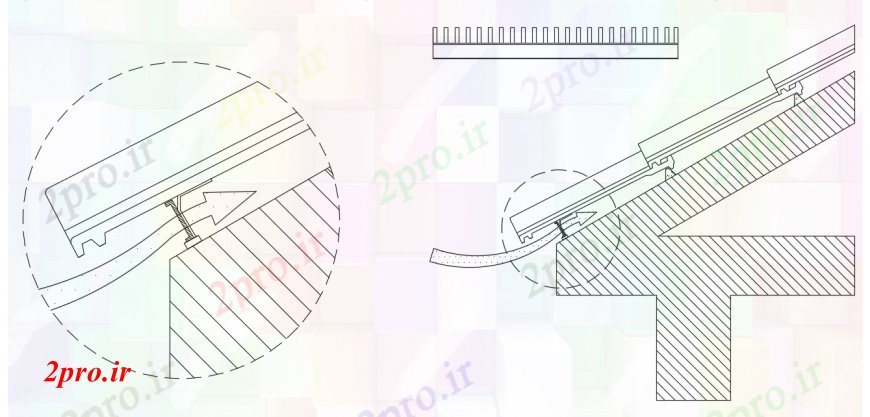 دانلود نقشه جزئیات ساخت و ساز طراحی  دو بعدی  سقف  لبه اتوکد (کد98545)