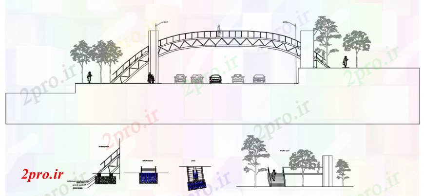 دانلود نقشه جزئیات ساخت پل طراحی  دو بعدی  از جعلی  اتوکد دروازه (کد98606)