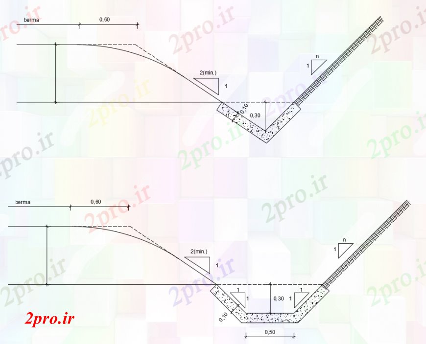 دانلود نقشه جزئیات ستون طراحی  دو بعدی  ناودان  اتوکد (کد98623)