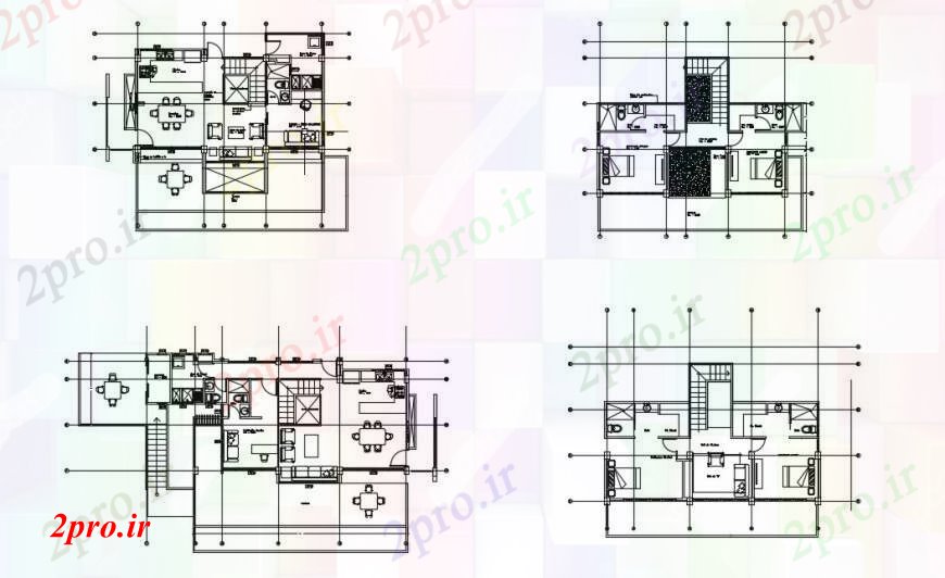 دانلود نقشه مسکونی ، ویلایی ، آپارتمان طراحی خانه دو بعدی 7 در 13 متر (کد98625)