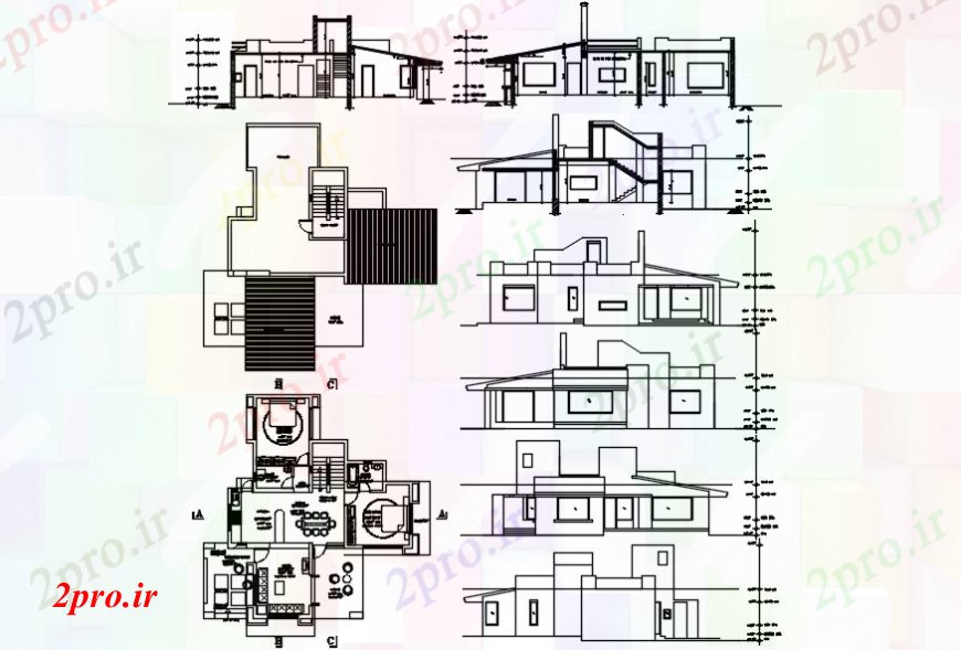 دانلود نقشه مسکونی  ، ویلایی ، آپارتمان  نما خانههای ویلایی و طرحی  (کد98636)