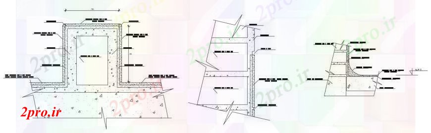 دانلود نقشه جزئیات پله و راه پله    ترسیم جزئیات از سنگ تراشی بتن ساختار (کد98669)