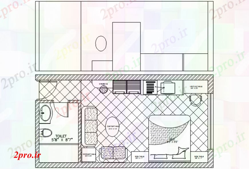 دانلود نقشه حمام مستر های طراحی داخلی اتاق خواب 24 در 31 متر (کد98672)