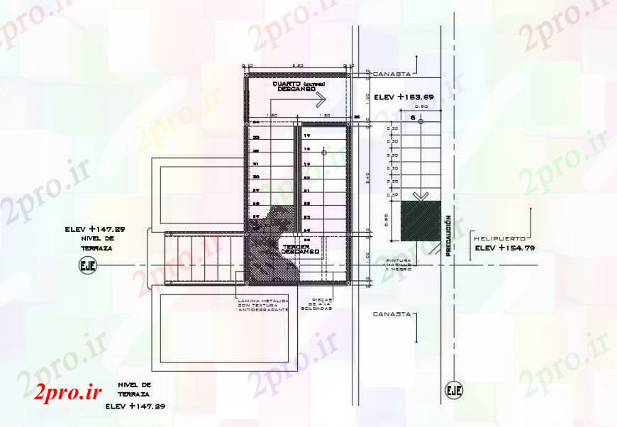 دانلود نقشه جزئیات پله و راه پله     جزئیات ساخت و ساز از طرحی راه پله (کد98680)
