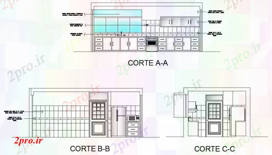 دانلود نقشه جزئیات طراحی ساخت آشپزخانه  طراحی های  جزئیات بخش آشپزخانه  اتوکد (کد98698)