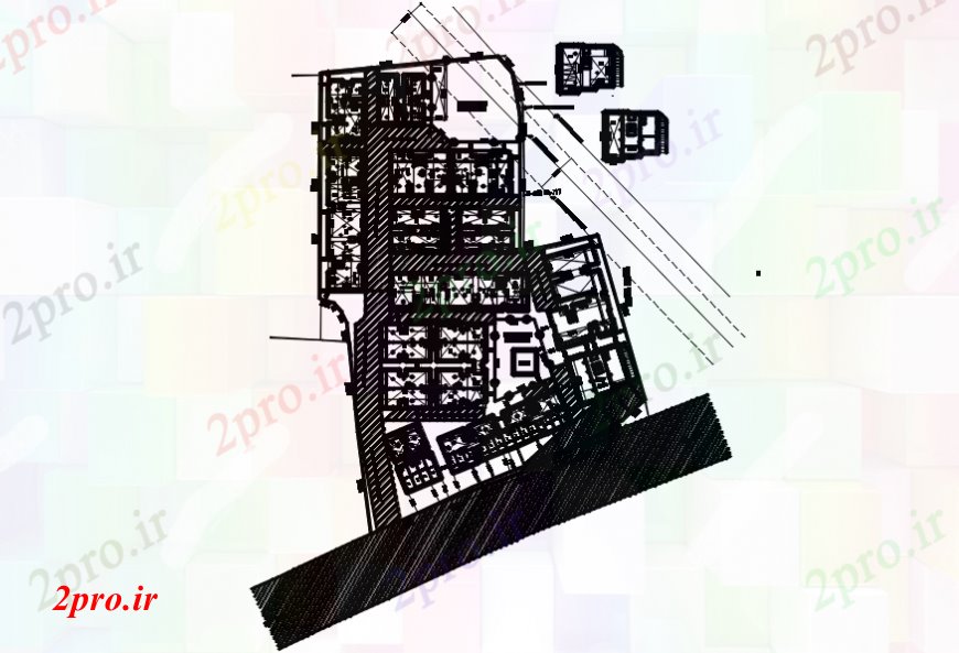 دانلود نقشه مسکونی ، ویلایی ، آپارتمان مسکونی بلوک های ساختمان طرحی سایت طرح 22 در 32 متر (کد98724)