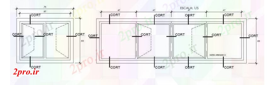 دانلود نقشه جزئیات طراحی در و پنجره  طراحی  دو بعدی  طراحی پنجره  قاب (کد98741)