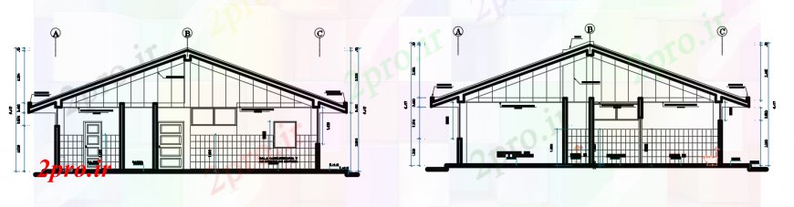 دانلود نقشه بیمارستان - درمانگاه - کلینیک طراحی دو بعدی از اتوکد نما سلامت 14 در 21 متر (کد98751)