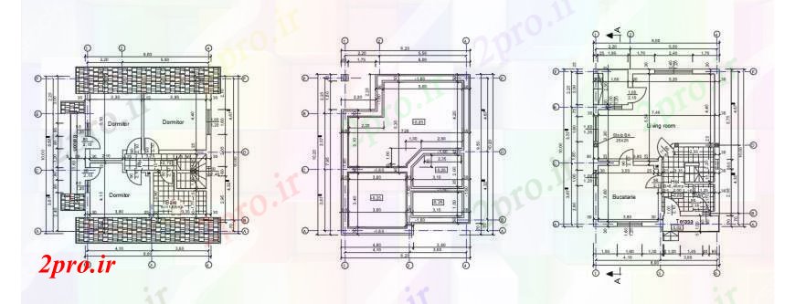 دانلود نقشه مسکونی  ، ویلایی ، آپارتمان  نقشه های  از خانه طبقه  دو بعدی     (کد98767)