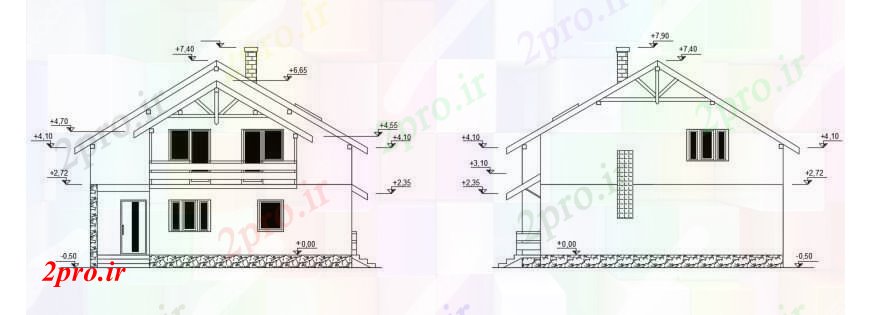 دانلود نقشه مسکونی  ، ویلایی ، آپارتمان   طراحی نمای  جزئیات نما خانه  اتوکد (کد98772)